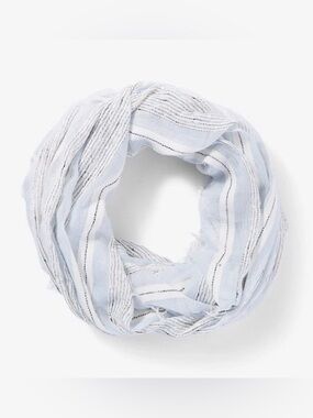 Express Light Blue and White Striped Infinity Scarf